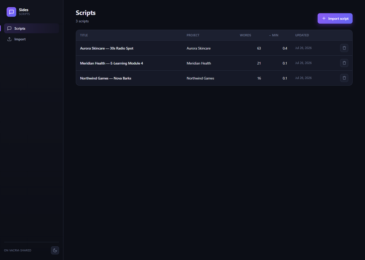 dark theme