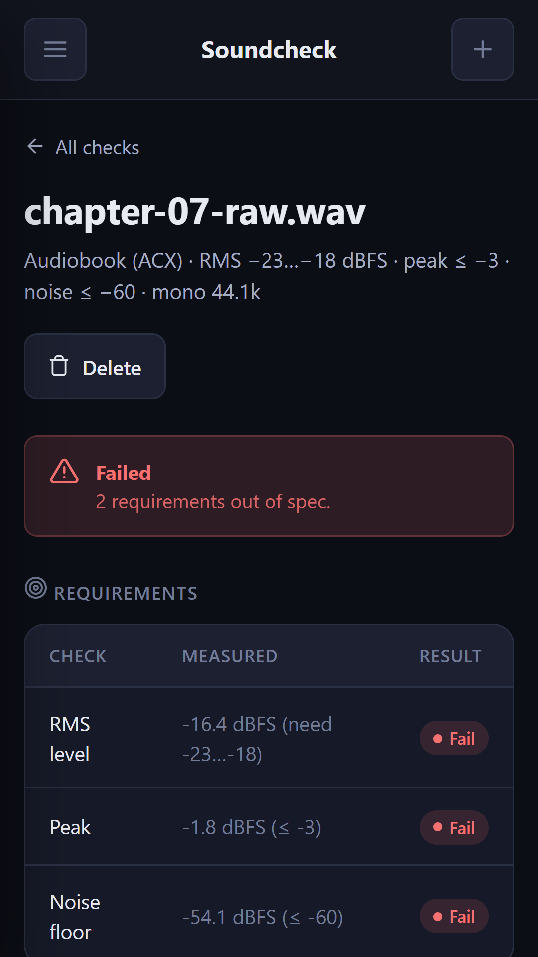 QC report on Android